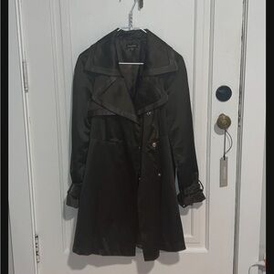 bebe olive green Trench Coat